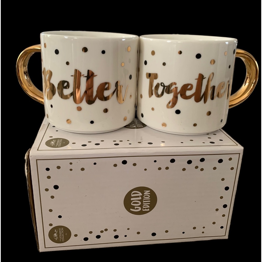 The Leonardo Collection Gold Edition fine China Better Together stackable mugs